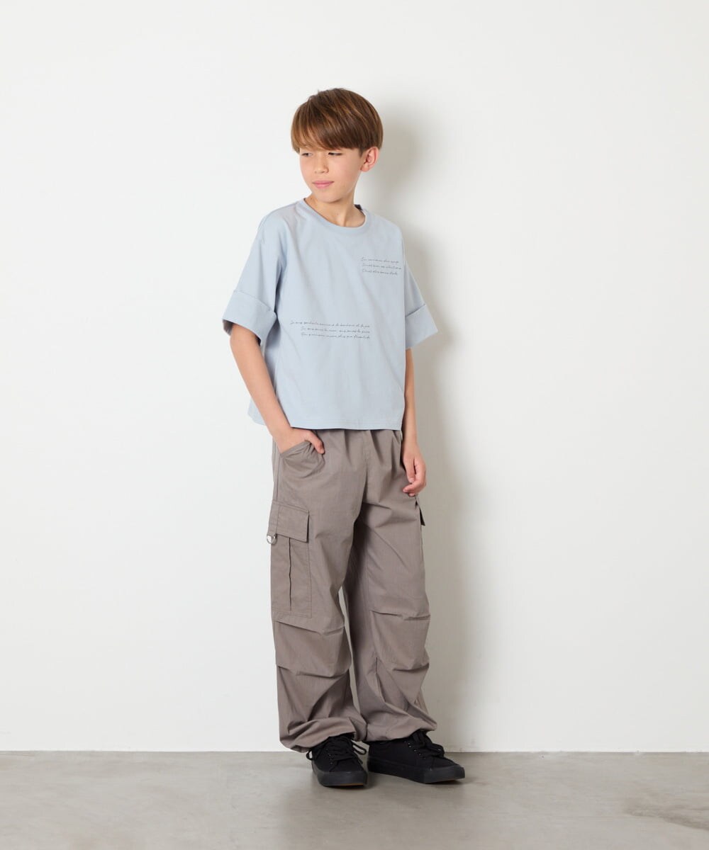 KJKHD91029 a.v.v KIDS(アー・ヴェ・ヴェ) [140-150]【男女兼用】袖ロールアップオーバーT ライトブルー