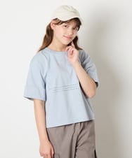 KJKHD91029 a.v.v KIDS(アー・ヴェ・ヴェ) [140-150]【男女兼用】袖ロールアップオーバーT ライトブルー
