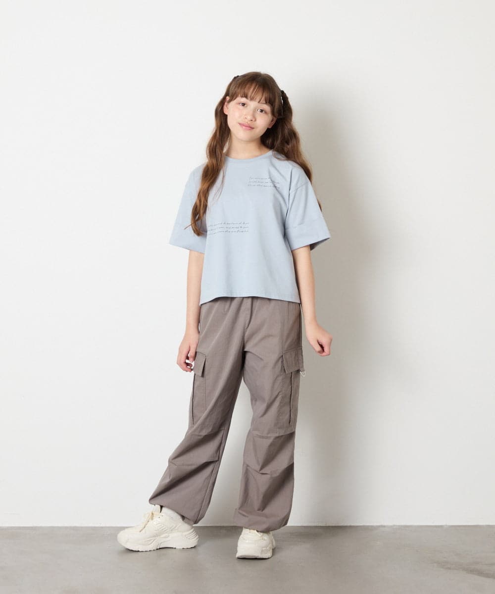 KJKHD91029 a.v.v KIDS(アー・ヴェ・ヴェ) [140-150]【男女兼用】袖ロールアップオーバーT ライトブルー