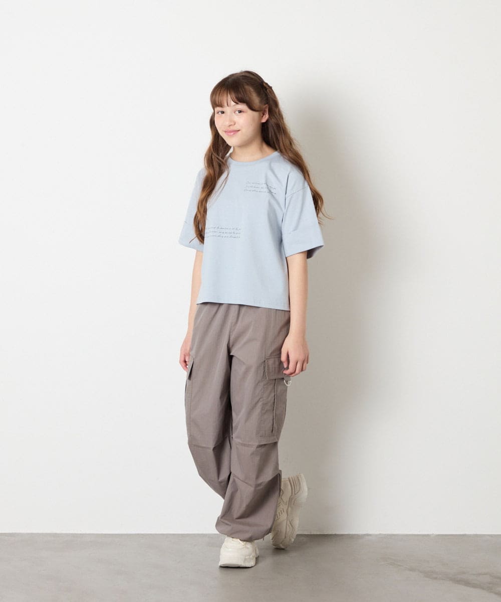 KJKHD91029 a.v.v KIDS(アー・ヴェ・ヴェ) [140-150]【男女兼用】袖ロールアップオーバーT ライトブルー