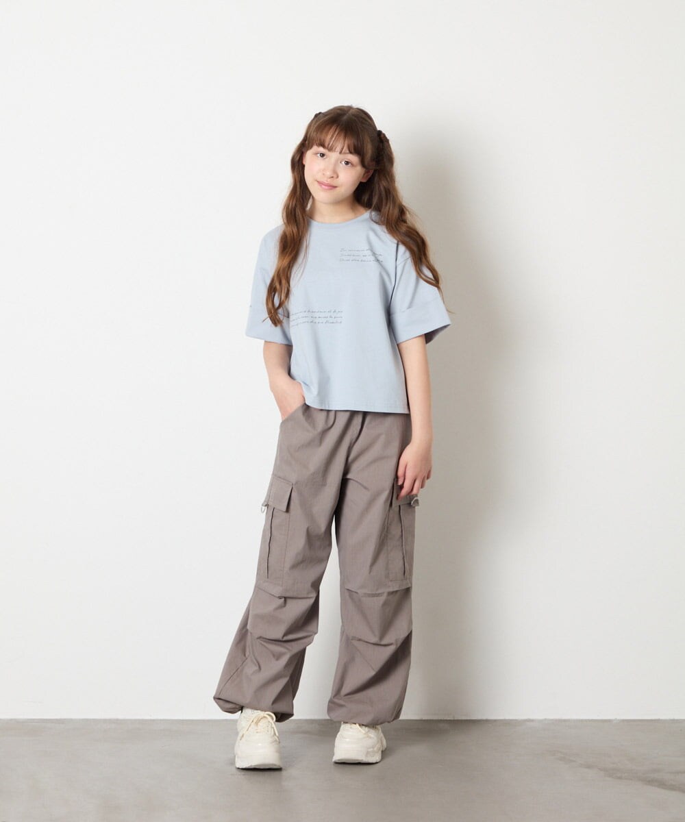 KJKHD91029 a.v.v KIDS(アー・ヴェ・ヴェ) [140-150]【男女兼用】袖ロールアップオーバーT ライトブルー