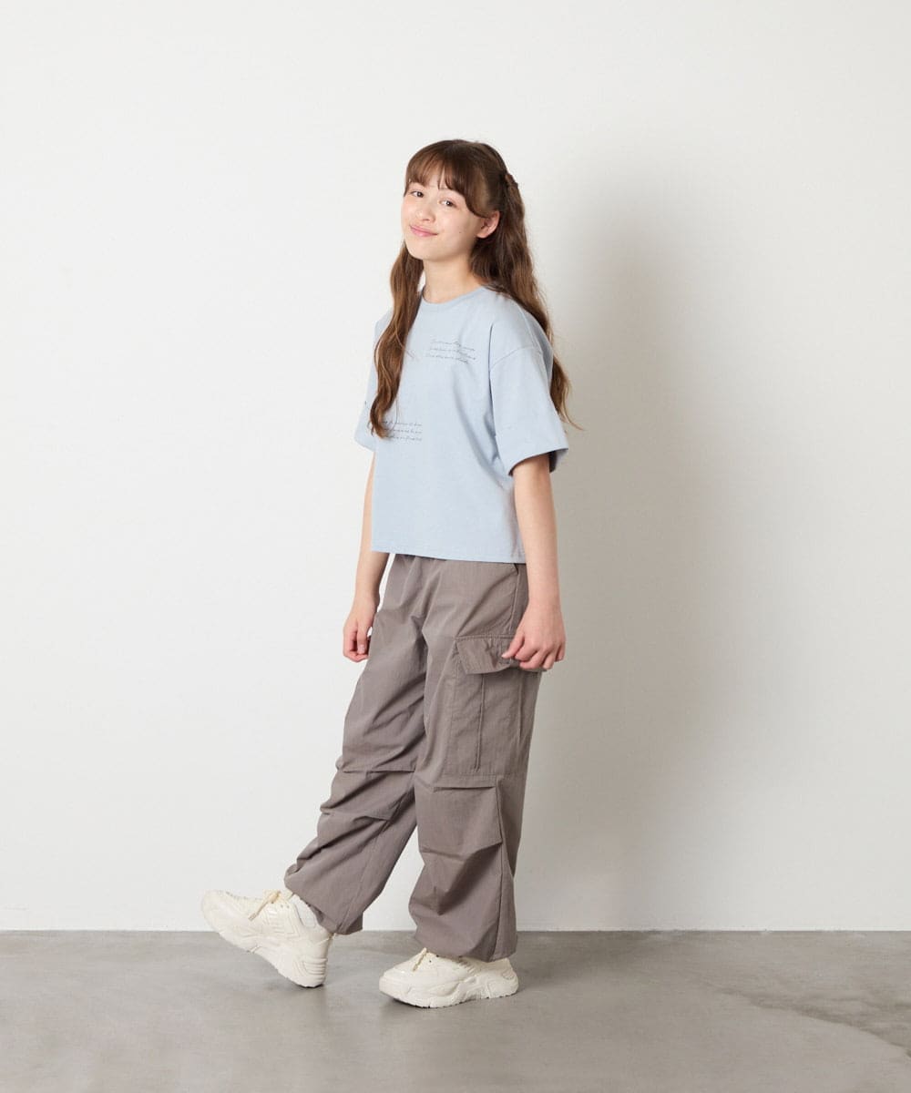 KJKHD91029 a.v.v KIDS(アー・ヴェ・ヴェ) [140-150]【男女兼用】袖ロールアップオーバーT ライトブルー