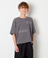 KJKHD91029 a.v.v KIDS(アー・ヴェ・ヴェ) [140-150]【男女兼用】袖ロールアップオーバーT ダークグレー