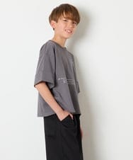 KJKHD91029 a.v.v KIDS(アー・ヴェ・ヴェ) [140-150]【男女兼用】袖ロールアップオーバーT ダークグレー