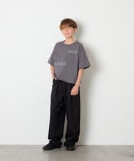 KJKHD91029 a.v.v KIDS(アー・ヴェ・ヴェ) [140-150]【男女兼用】袖ロールアップオーバーT ダークグレー