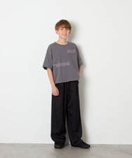 KJKHD91029 a.v.v KIDS(アー・ヴェ・ヴェ) [140-150]【男女兼用】袖ロールアップオーバーT ダークグレー