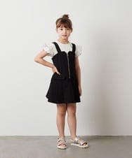 KJKHS22019 a.v.v KIDS(アー・ヴェ・ヴェ) [100-130]オフショル袖フリルテレコトップス ホワイト