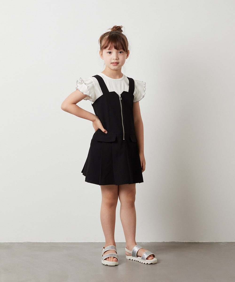 KJKHS22019 a.v.v KIDS(アー・ヴェ・ヴェ) [100-130]オフショル袖フリルテレコトップス ホワイト