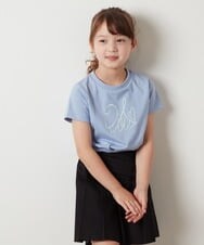 KJKHS23019 a.v.v KIDS(アー・ヴェ・ヴェ) [100-130]ビッグロゴ刺繍Tシャツ ホワイト