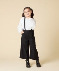 KJKJA41034 a.v.v KIDS(アー・ヴェ・ヴェ) [130-160]チュールスリーブポンチカットソー ホワイト