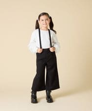 KJKJA41034 a.v.v KIDS(アー・ヴェ・ヴェ) [130-160]チュールスリーブポンチカットソー ホワイト