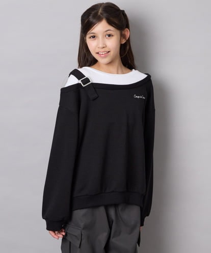 KJKJD02039 a.v.v KIDS [130-160]アシメショルダーベルトプルオーバー