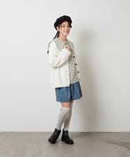KJKJS32029 a.v.v KIDS(アー・ヴェ・ヴェ) [100-130]セーラーカラーロンＴ ボーダー