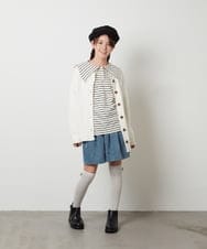KJKJS32029 a.v.v KIDS(アー・ヴェ・ヴェ) [100-130]セーラーカラーロンＴ ボーダー