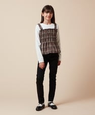 KJKJV36034 a.v.v KIDS(アー・ヴェ・ヴェ) [100-160]シャーリングビスチェドッキングトップス ベージュ