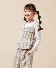 KJKJV36034 a.v.v KIDS(アー・ヴェ・ヴェ) [100-160]シャーリングビスチェドッキングトップス ベージュ