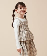 KJKJV36034 a.v.v KIDS(アー・ヴェ・ヴェ) [100-160]シャーリングビスチェドッキングトップス ベージュ