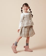 KJKJV36034 a.v.v KIDS(アー・ヴェ・ヴェ) [100-160]シャーリングビスチェドッキングトップス ベージュ