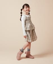 KJKJV36034 a.v.v KIDS(アー・ヴェ・ヴェ) [100-160]シャーリングビスチェドッキングトップス ベージュ