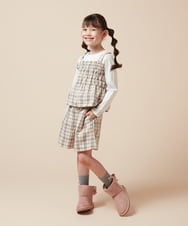 KJKJV36034 a.v.v KIDS(アー・ヴェ・ヴェ) [100-160]シャーリングビスチェドッキングトップス ベージュ