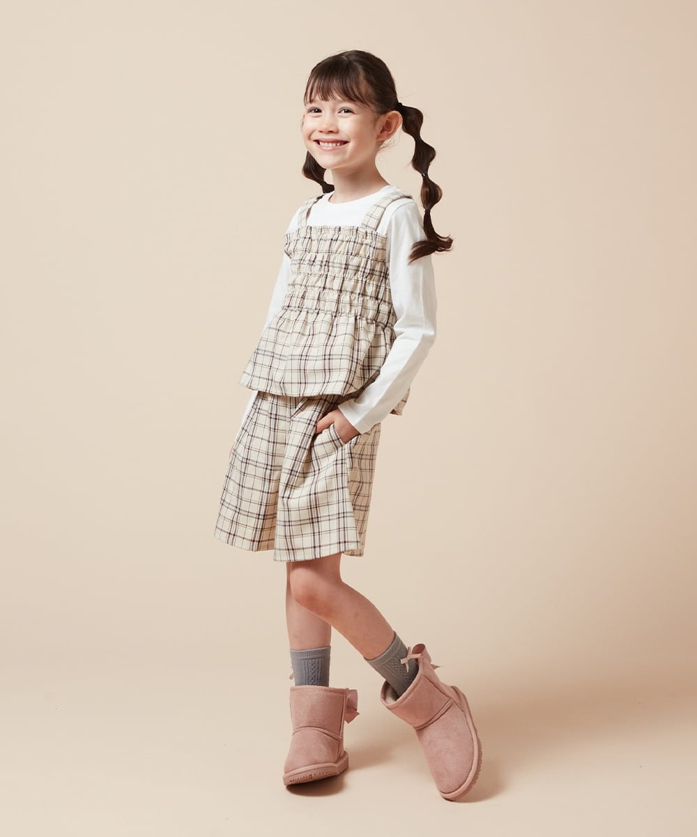 KJKJV36034 a.v.v KIDS(アー・ヴェ・ヴェ) [100-160]シャーリングビスチェドッキングトップス ベージュ