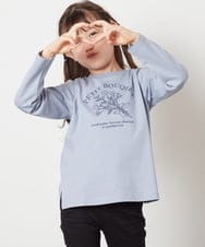 KJKJW40016 a.v.v KIDS(アー・ヴェ・ヴェ) [140-150]フラワーモチーフプリントロンＴ ライトブルー