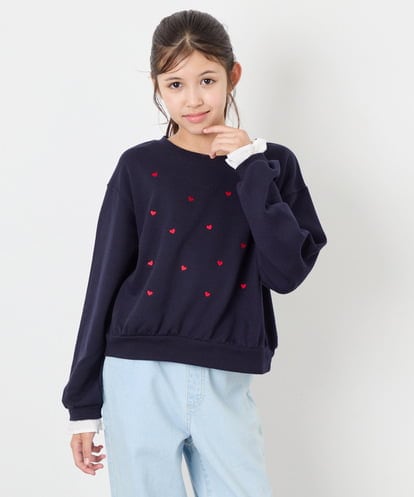 KJKKD14035 a.v.v KIDS [120-160]シャツレイヤー風プルオーバー
