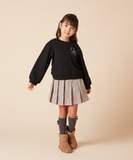 KJKKX41039 a.v.v KIDS(アー・ヴェ・ヴェ) [160]ワンポイントロゴ刺繍トレーナー ライトブルー