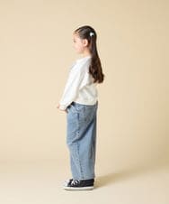 KJKLA41034 a.v.v KIDS(アー・ヴェ・ヴェ) [120-160]【立体リボンがカワイイ/通学にもオススメ】リボンテープ裏毛トレーナー アイボリー