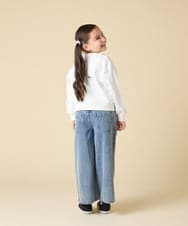 KJKLA41034 a.v.v KIDS(アー・ヴェ・ヴェ) [120-160]【立体リボンがカワイイ/通学にもオススメ】リボンテープ裏毛トレーナー アイボリー