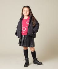 KJKLA41034 a.v.v KIDS(アー・ヴェ・ヴェ) [120-160]【立体リボンがカワイイ/通学にもオススメ】リボンテープ裏毛トレーナー アイボリー