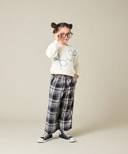 KJKLA41034 a.v.v KIDS(アー・ヴェ・ヴェ) [120-160]【立体リボンがカワイイ/通学にもオススメ】リボンテープ裏毛トレーナー アイボリー