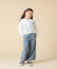 KJKLA41034 a.v.v KIDS(アー・ヴェ・ヴェ) [120-160]【立体リボンがカワイイ/通学にもオススメ】リボンテープ裏毛トレーナー アイボリー