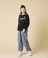 KJKLA42039 a.v.v KIDS(アー・ヴェ・ヴェ) [130-160]【切り替えバイカラー/スポーティ】配色切り替えロゴトレーナー グリーン