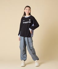 KJKLA42039 a.v.v KIDS(アー・ヴェ・ヴェ) [130-160]【切り替えバイカラー/スポーティ】配色切り替えロゴトレーナー グリーン