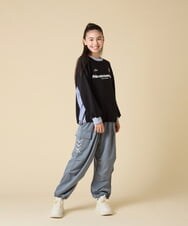 KJKLA42039 a.v.v KIDS(アー・ヴェ・ヴェ) [130-160]【切り替えバイカラー/スポーティ】配色切り替えロゴトレーナー グリーン