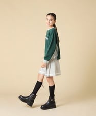 KJKLA42039 a.v.v KIDS(アー・ヴェ・ヴェ) [130-160]【切り替えバイカラー/スポーティ】配色切り替えロゴトレーナー グリーン