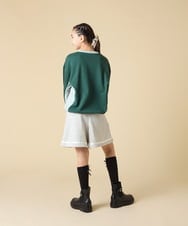 KJKLA42039 a.v.v KIDS(アー・ヴェ・ヴェ) [130-160]【切り替えバイカラー/スポーティ】配色切り替えロゴトレーナー グリーン