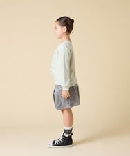 KJKLA46034 a.v.v KIDS(アー・ヴェ・ヴェ) [120-160]【通学にもオススメ/ケーブルニット×裏毛/編み上げリボン】ケーブルニットドッキングトレーナー グリーン