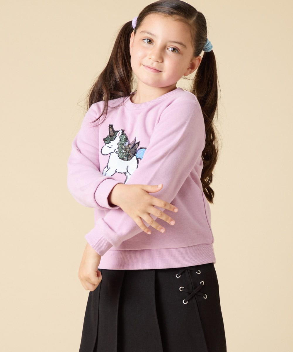 KJKLA47026 a.v.v KIDS(アー・ヴェ・ヴェ) [110-150]【通学にもオススメ/選べる３デザイン】モチーフアソートトレーナー ピンク
