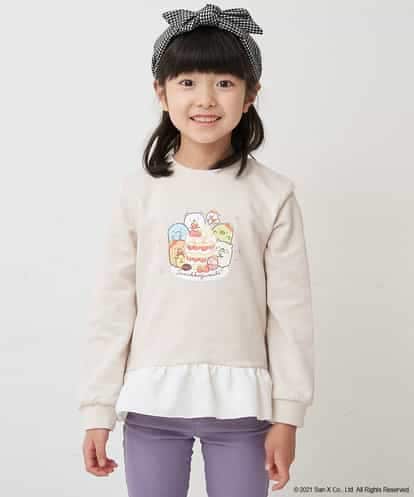 KJKLM85029 a.v.v KIDS [100-140]すみっコぐらしスソキリカエトレーナー
