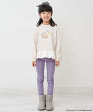 KJKLM85029 a.v.v KIDS(アー・ヴェ・ヴェ) [100-140]すみっコぐらしスソキリカエトレーナー アイボリー