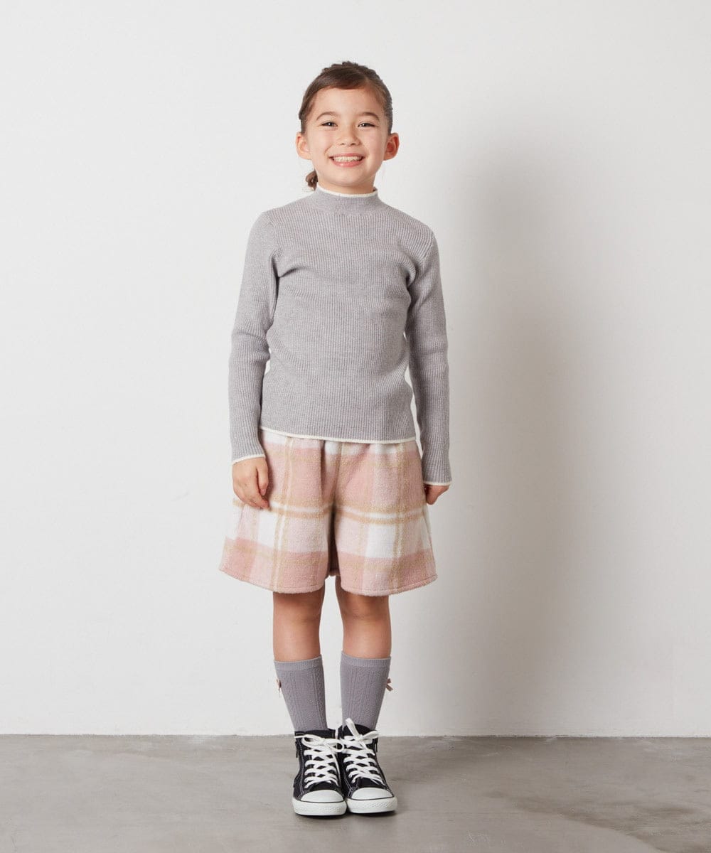 KJLAA04029 a.v.v KIDS(アー・ヴェ・ヴェ) [100-140]【ウエストゴム仕様】アソートキュロット ピンク(チェック)