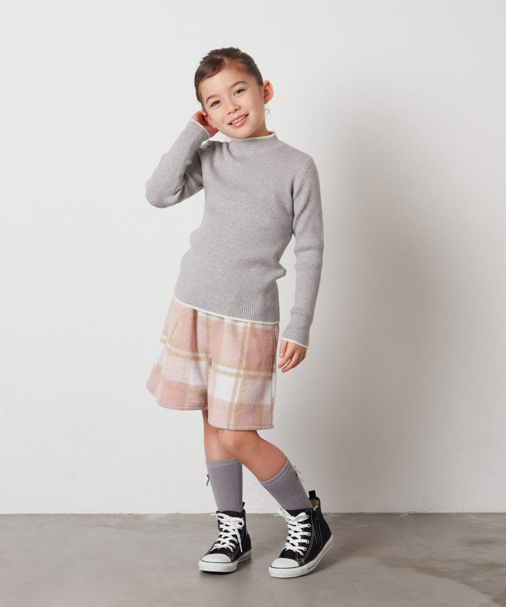 KJLAA04029 a.v.v KIDS(アー・ヴェ・ヴェ) [100-140]【ウエストゴム仕様】アソートキュロット ピンク(チェック)
