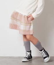 KJLAA04029 a.v.v KIDS(アー・ヴェ・ヴェ) [100-140]【ウエストゴム仕様】アソートキュロット ピンク(チェック)