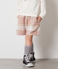 KJLAA04029 a.v.v KIDS(アー・ヴェ・ヴェ) [100-140]【ウエストゴム仕様】アソートキュロット ピンク(チェック)