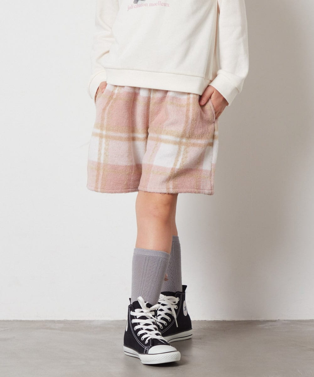 KJLAA04029 a.v.v KIDS(アー・ヴェ・ヴェ) [100-140]【ウエストゴム仕様】アソートキュロット ピンク(チェック)