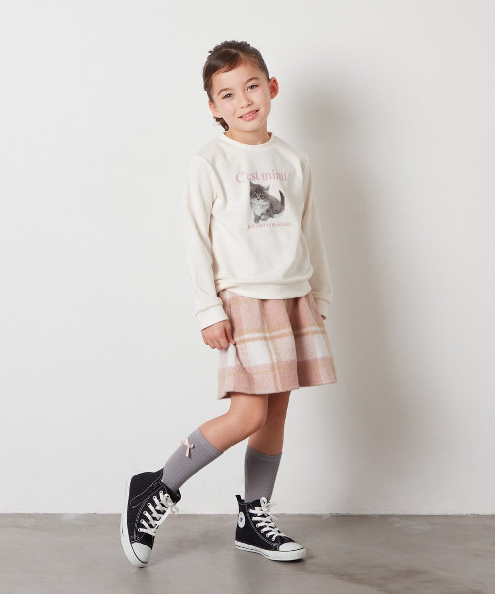 KJLAA04029 a.v.v KIDS(アー・ヴェ・ヴェ) [100-140]【ウエストゴム仕様】アソートキュロット ピンク(チェック)