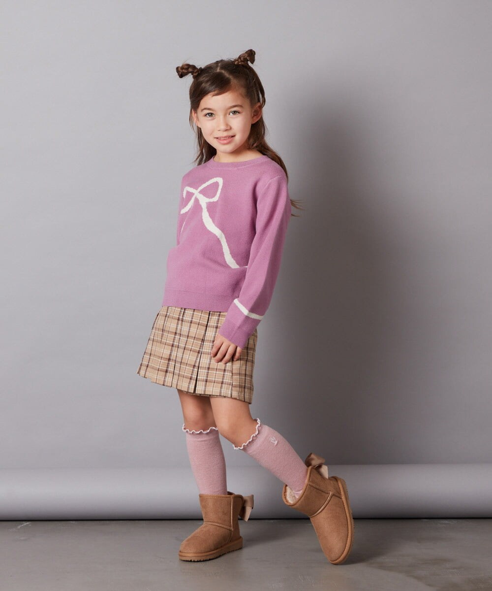 KJLAB01034 a.v.v KIDS(アー・ヴェ・ヴェ) [140-150]ベルト付きプリーツスカパン ブルー