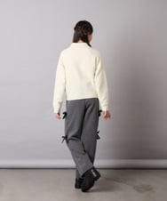 KJLAD01049 a.v.v KIDS(アー・ヴェ・ヴェ) [130-160]【裏起毛/ゆったりストレート/韓国コーデが叶う】サイドリボンスウェットパンツ ダークグレー